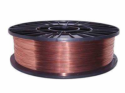 A roll of copper coated welding wire level on the white background.