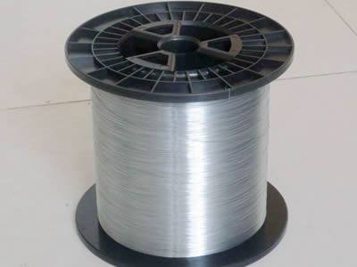 One spool of galvanized wire.