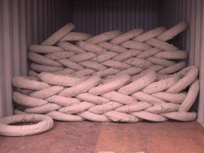 Electro galvanized wire packaged with inside plastic films and outside woven bag.