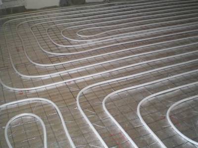 Welded mesh panel is used for floor heating system.