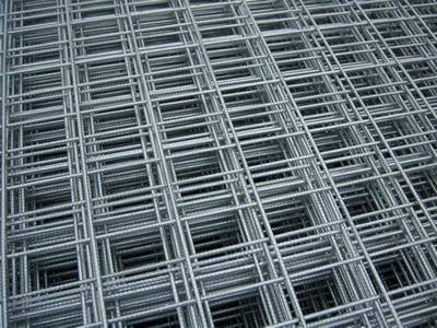 Welded mesh panel with galvanized surface.